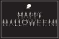 Lettering Happy Halloween with dancing skeletons font, set of le Royalty Free Stock Photo