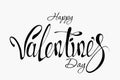 Lettering of happy valentine`s day isolated on white background. Sale poster, blank, love, sale, flyer