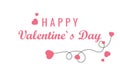 Lettering Happy Valentines Day banner. Valentines Day greeting card template with typography text happy valentine`s day and heart Royalty Free Stock Photo