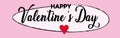 Lettering Happy Valentines Day banner pink. Valentines Day greeting card template with typography text happy valentine`s day Royalty Free Stock Photo