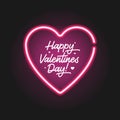 Lettering Happy Valentines Day banner. Vector flat illustration Royalty Free Stock Photo