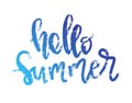 Lettering Hello Summer. Royalty Free Stock Photo