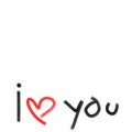Lettering `I love you` calligraphic font, hand drawing.