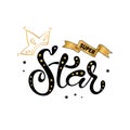 lettering illustration of `Super Star` text Royalty Free Stock Photo