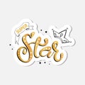 lettering illustration of `Super Star` text Royalty Free Stock Photo