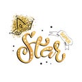 lettering illustration of `Super Star` text Royalty Free Stock Photo