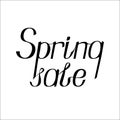 Lettering with the inscription `Spring sale`. Hand writing.