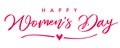 Happy Womans Day March 8 elegant calligraphy banner Royalty Free Stock Photo