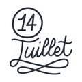 lettering of 14 juillet