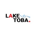 Lettering of lake toba with graphic vector Illustration.