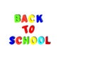 Bright letters laid out back to school on a white background Royalty Free Stock Photo