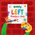 Lettering Left Handers Day Greetings