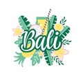 Handdran lettering logo Bali on white background