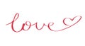 Lettering for love cards. Valentine\'s Day greeting. Simple calligraphy. Love