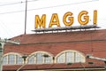 Lettering on the main building of the Maggi factory in Singen Hohentwiel Royalty Free Stock Photo