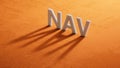 Lettering nav on shadow of 3d charcaters. Royalty Free Stock Photo