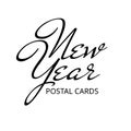 Lettering new year postal cards text. Vector illustration