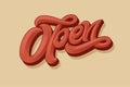 Lettering OPEN for the design of a sign on the door of a shop, cafe, bar or restaurant. Vector typography in vintage