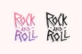 Lettering or phrase badge. Rock and Roll music logo. Heavy metal template for design t-shirt, night party and festival Royalty Free Stock Photo