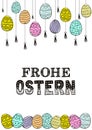Lettering of the phrase Happy Easter in German Royalty Free Stock Photo