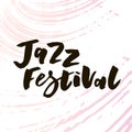 Lettering with phrase Jazz Festival. Vector illustration. watercolor Royalty Free Stock Photo