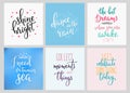 Lettering postcard quotes set