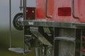 lettering "sand" on an old shunting locomotive, there the sand was filled in Royalty Free Stock Photo