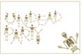 Lettering skeleton party with dancing skeletons font, set of let Royalty Free Stock Photo