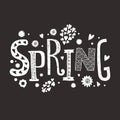 Lettering Spring with decorative floral elements