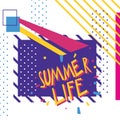 Lettering summer life. Abstract vector, hand drawing illustratio Royalty Free Stock Photo