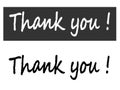 Lettering `Thank you`, black and white color