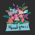 Lettering thank you flowers