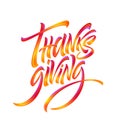 Lettering Thanksgiving Paint Texture Hand Drawn Illustration Isolated on White Background. Vector illustration Royalty Free Stock Photo