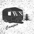 Lettering travel, typographic, camper
