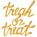 Lettering treak or treat tinsels Royalty Free Stock Photo