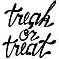 Lettering treak or treat Royalty Free Stock Photo