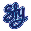 Lettering type of shy blue vector illustration