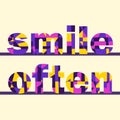 Lettering typography smile often in vintage style. Vector alphabet, letters, font, typography. Vector typography