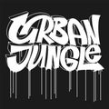 Lettering urban jungle, graffiti street art.