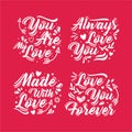 Lettering valentine day logo collection