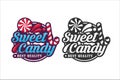 Lettering valentine day logo collectionSweet candy design logo premium-1