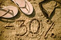 30 lettering written on sand Royalty Free Stock Photo