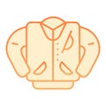 Letterman jacket flat icon. High school jacket orange icons in trendy flat style. Uniform gradient style design