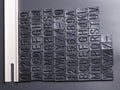 letterpress alphabet and numbers background Royalty Free Stock Photo