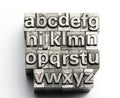 Letterpress - block letter English alphabet and number Royalty Free Stock Photo