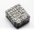 Letterpress - block letter English alphabet and number Royalty Free Stock Photo