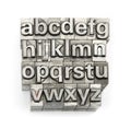 Letterpress - block letter English alphabet and number Royalty Free Stock Photo