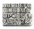 Letterpress - block letter English alphabet and number