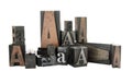Letterpress A in wood and meta Royalty Free Stock Photo