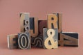 Letterpress wood type group Royalty Free Stock Photo